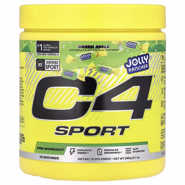 C4 / Cellucor, C4® Sport, Pre-Workout, Jolly Rancher Green Apple, 8.7 oz (248 g)