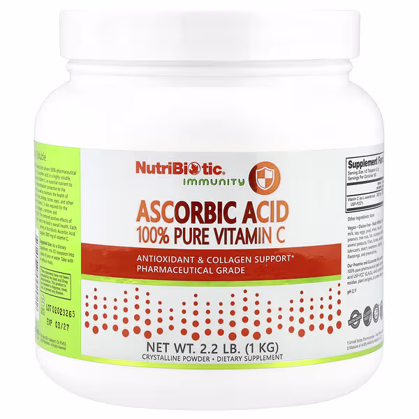 NutriBiotic, Immunity, Ascorbic Acid, 100% Pure Vitamin C, Crystalline Powder, 2.2 lb (1 kg)