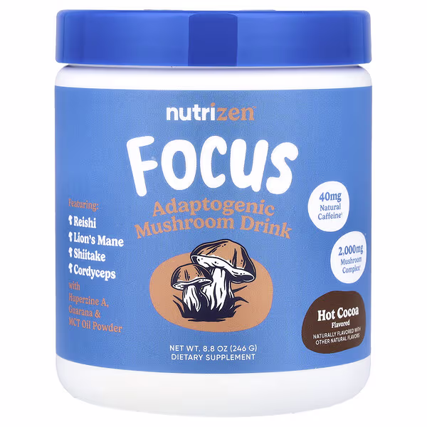 Nutricost, NutriZen™, Focus, Adaptogenic Mushroom Drink, Hot Cocoa, 8.8 oz (246 g)