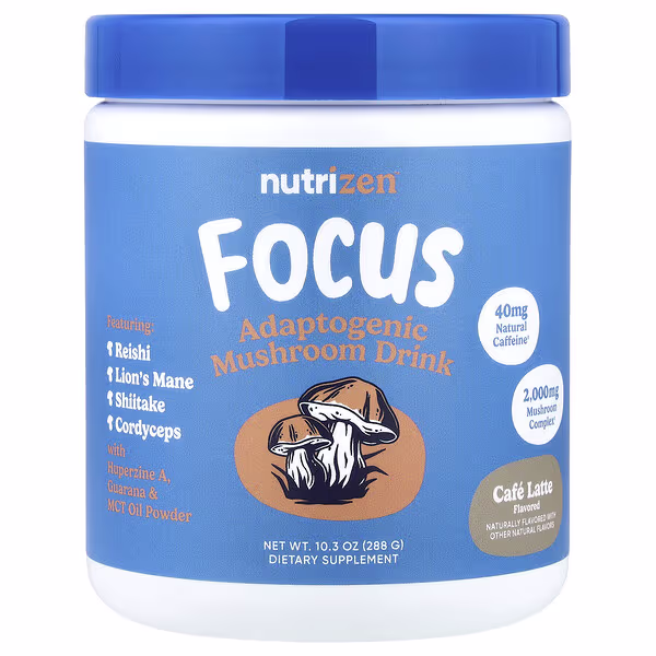 Nutricost, NutriZen™, Focus, Adaptogenic Mushroom Drink, Cafe Latte, 10.3 oz (288 g)