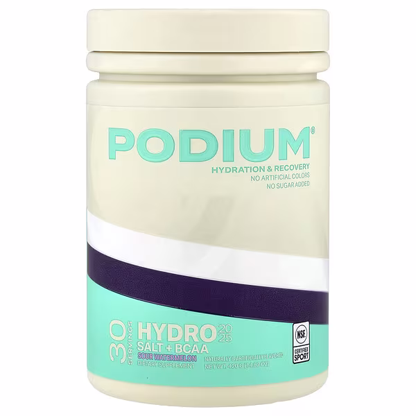 Podium Nutrition, Hydro & Salt 2025 + BCAA, Sour Watermelon, 14.82 oz (420 g)