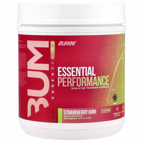 Raw Nutrition, Bum Essentials, Essential Performance, Non-Stim Training Formula, Strawberry Kiwi , 21.52 oz (610 g)