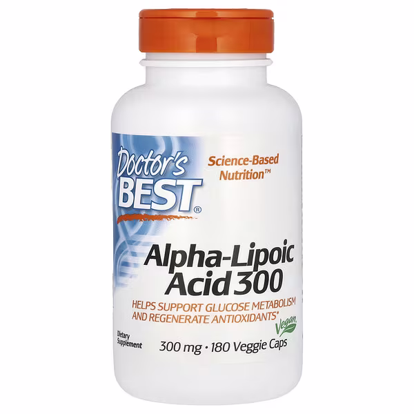 Doctor's Best, Alpha-Lipoic Acid 300, 300 mg, 180 Veggie Caps
