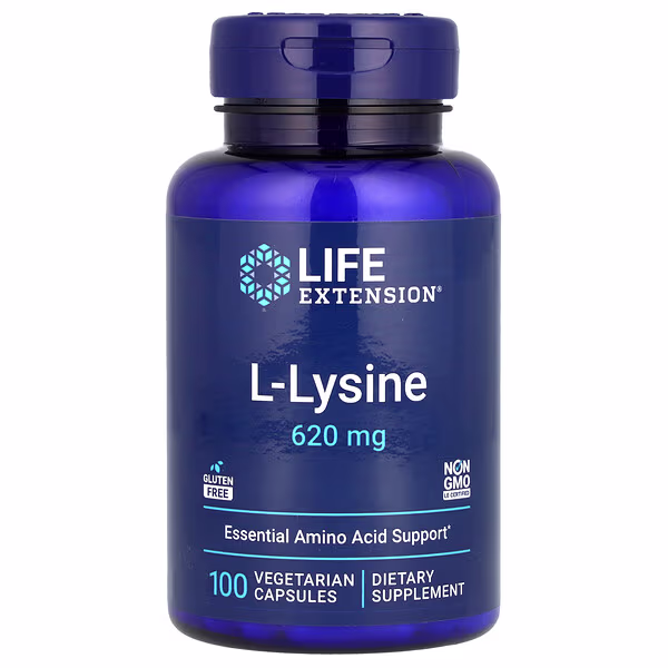 Life Extension, L-Lysine, 620 mg, 100 Vegetarian Capsules