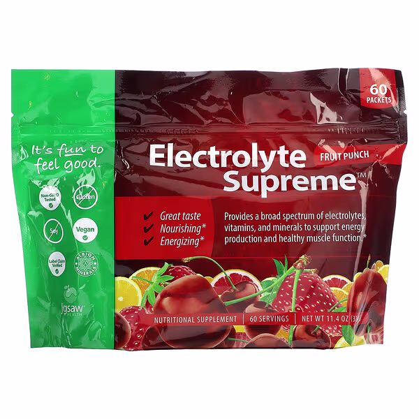 Jigsaw Health, Electrolyte Supreme™, Fruit Punch, 60 Packets, 5.6 g Each