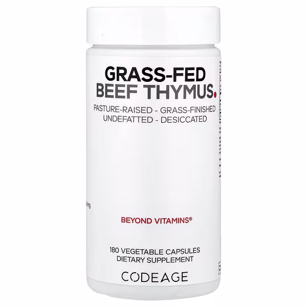 Codeage, Grass Fed Beef Thymus, 180 Capsules
