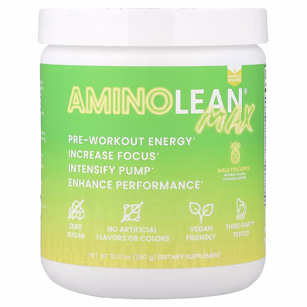 RSP Nutrition, AminoLean® Max, Pre-Workout Energy, Maui Pineapple, 10.21 oz (290 g)