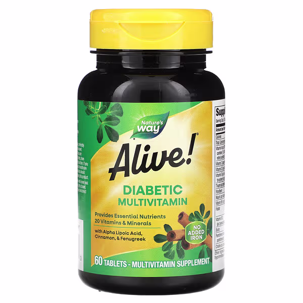 Nature's Way, Alive! Diabetic Multivitamin, 60 Tablets