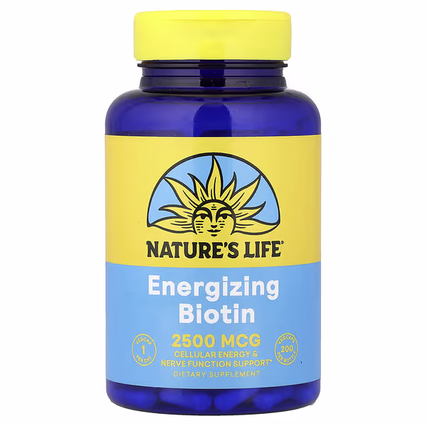 Nature's Life, Energizing Biotin, 2,500 mcg, 200 VegCaps