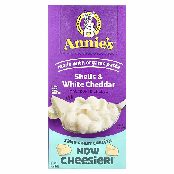 Annie's Homegrown, Macaroni & Cheese, Shells & White Cheddar, 6 oz (170 g)