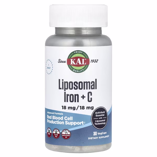 KAL, Liposomal Iron + C, 30 VegCaps