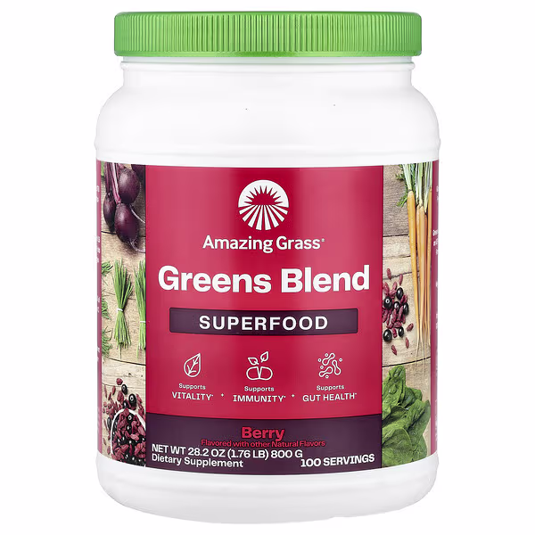 Amazing Grass, Greens Blend Superfood, Berry, 1.76 lb (800 g)