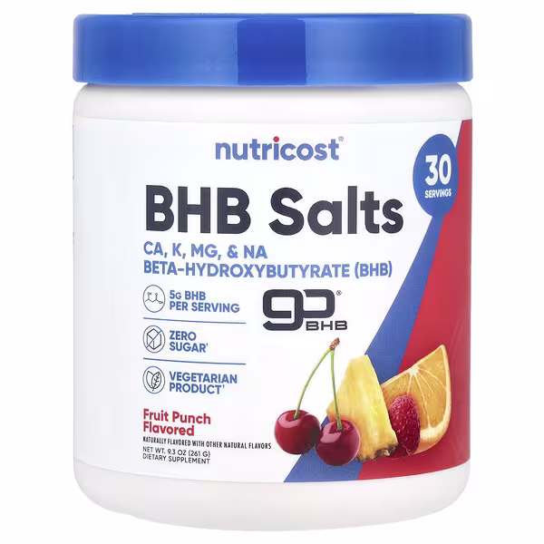 Nutricost, BHB Salts, goBHB®, Fruit Punch, 9.3 oz (261 g)
