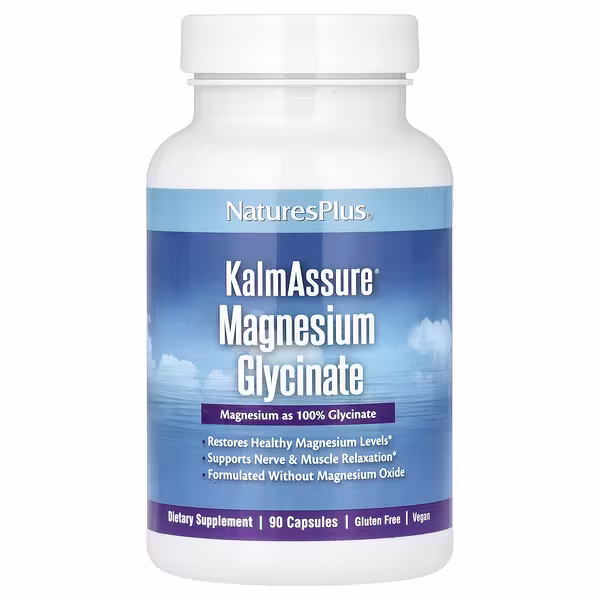 NaturesPlus, KalmAssure, Magnesium Glycinate, 90 Capsules (70 mg per Capsule)