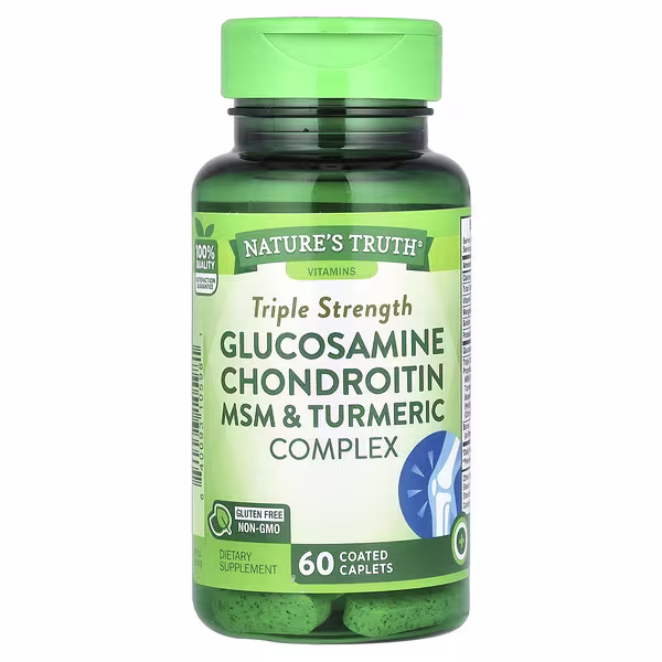 Nature's Truth, Triple Strength Glucosamine Chondroitin MSM & Turmeric Complex, 60 Coated Caplets