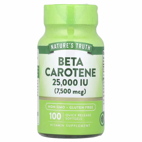 Nature's Truth, Beta Carotene, 7,500 mcg (25,000 IU), 100 Quick Release Softgels