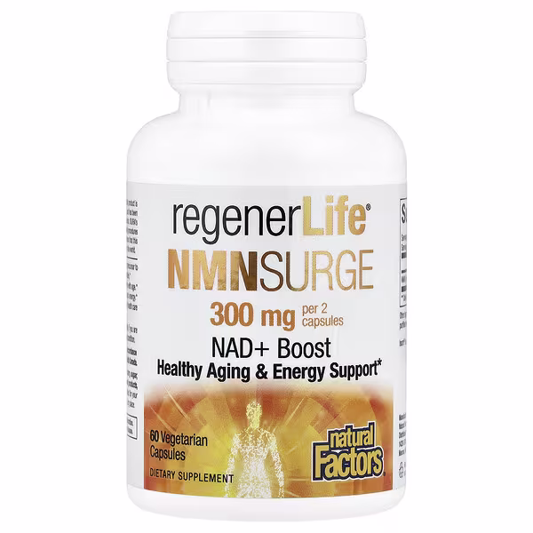 Natural Factors, RegenerLife®, NMN Surge, 60 Vegetarian Capsules (150 mg per Capsule)