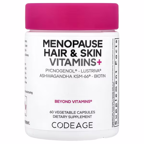 Codeage, Menopause Hair Skin Vitamins+, 60 Vegetable Capsules