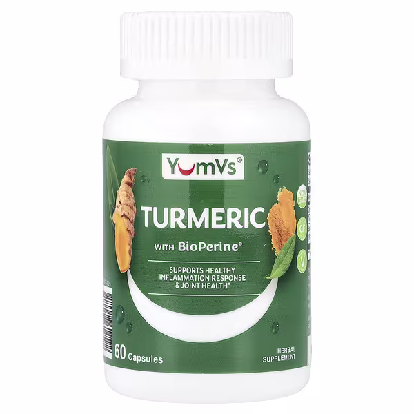 YumVs, Turmeric With BioPerine®, 60 Capsules