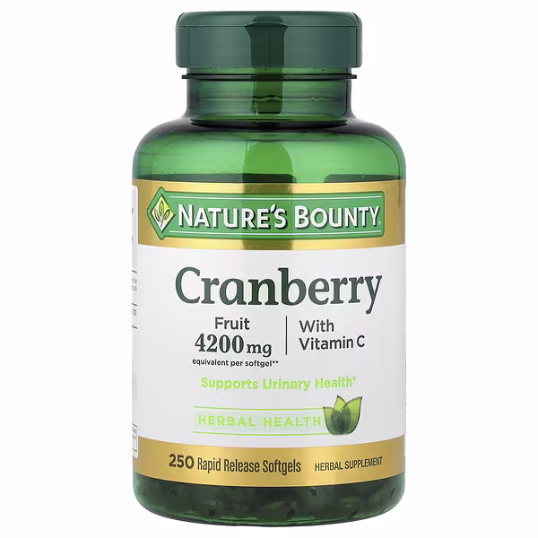 Nature's Bounty, Cranberry with Vitamin C, 250 Rapid Release Softgels