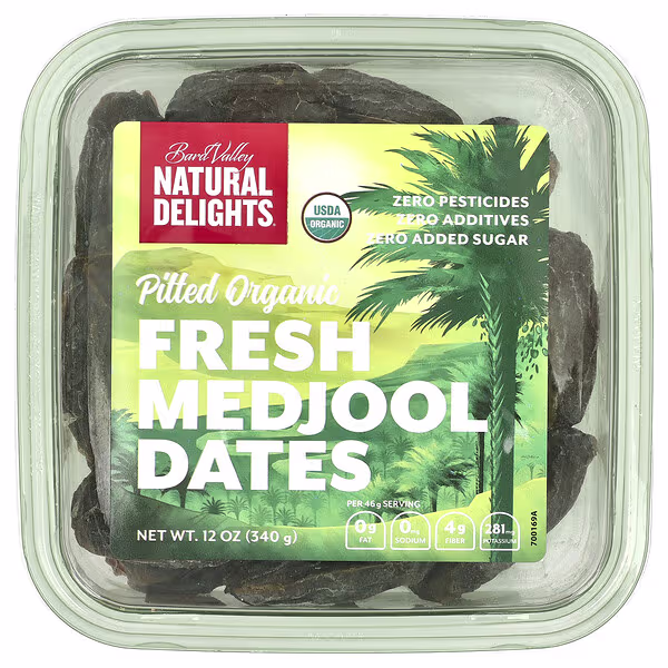 Natural Delights, Pitted Organic Fresh Medjool Dates, 12 oz (340 g)