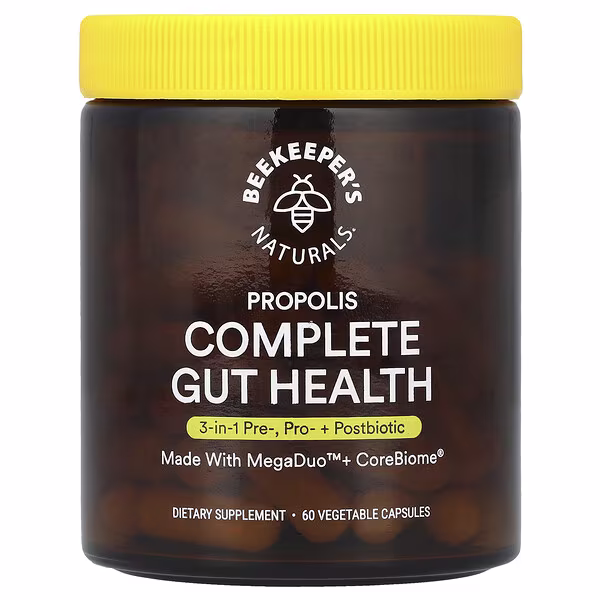 Beekeeper's Naturals, Propolis Complete Gut Health, 60 Vegetable Capsules