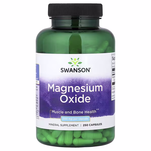 Swanson, Magnesium Oxide, 250 Capsules (200 mg per Capsule)