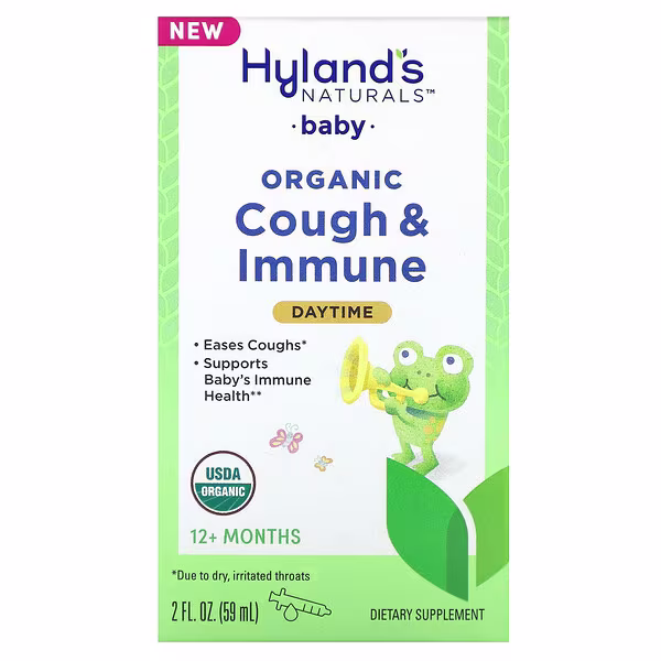 Hyland's Naturals, Baby, Organic Cough & Immune, Daytime, 12+ Months, 2 fl oz (59 ml)