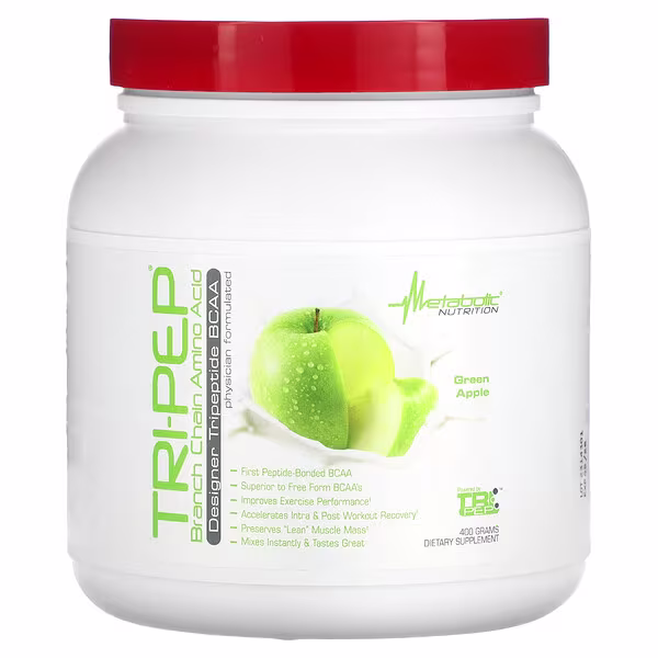 Metabolic Nutrition, Tri-Pep, Branch Chain Amino Acid, Green Apple, 14.1 oz (400 g)