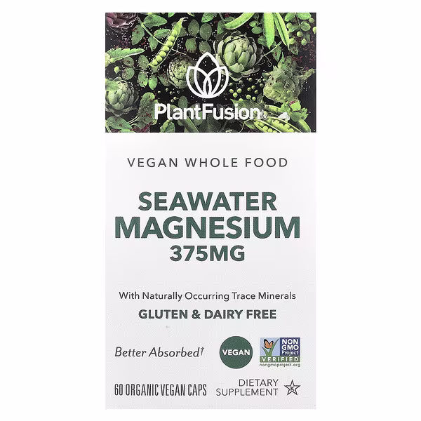 PlantFusion, Vegan SeaWater Magnesium, 60 Organic Vegan Caps