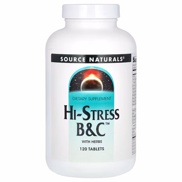Source Naturals, Hi-Stress B&C With Herbs, 120 Tablets