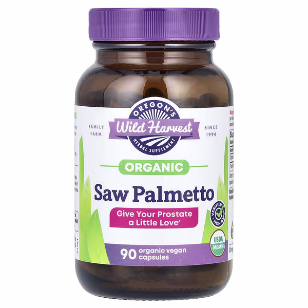 Oregon's Wild Harvest, Organic Saw Palmetto, 90 Organic Vegan Capsules (585 mg per Capsule)