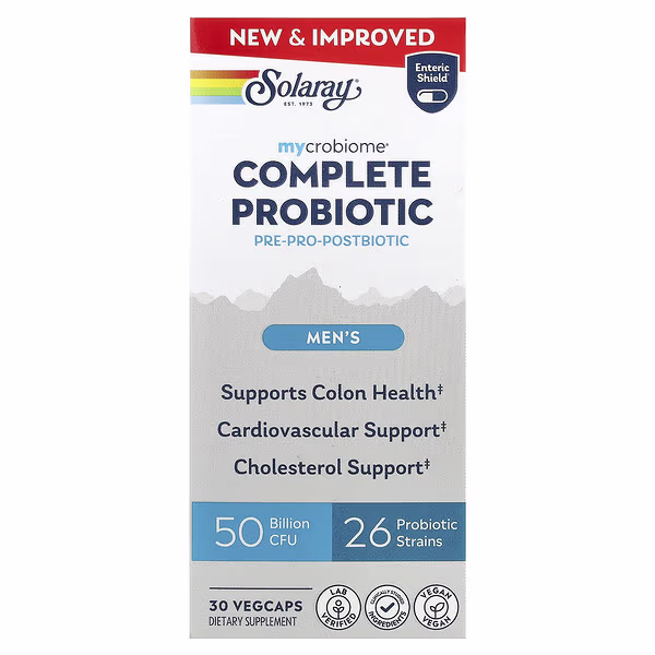 Solaray, Mycrobiome®, Complete Probiotic, Men's, 30 VegCaps