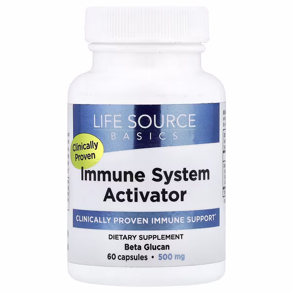 Life Source Basics (WGP Beta Glucan), Immune System Activator, 500 mg, 60 Capsules