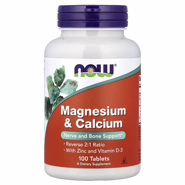 NOW Foods, Magnesium & Calcium With Zinc and Vitamin D-3, 100 Tablets