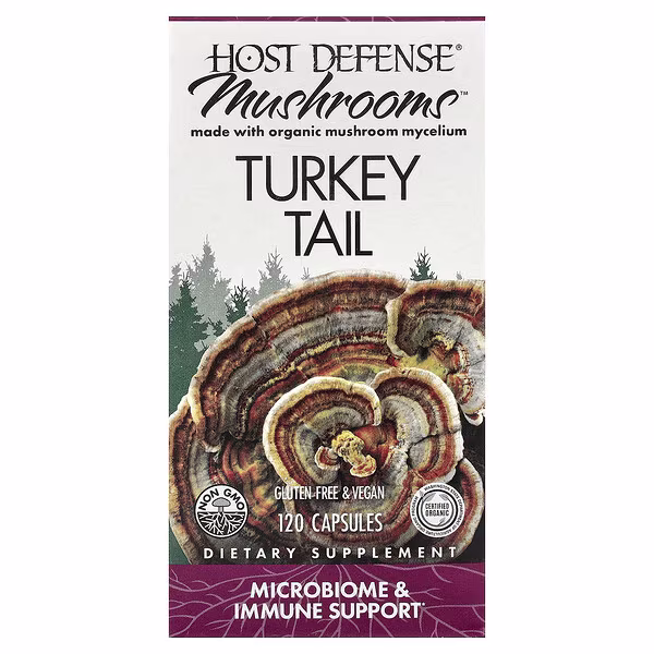 Host Defense, Mushrooms™, Turkey Tail, 120 Capsules (0.5 g per Capsule)