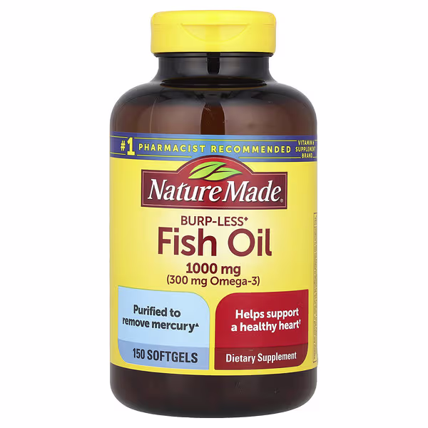 Nature Made, Fish Oil, Burp-Less, 1,000 mg, 150 Softgels