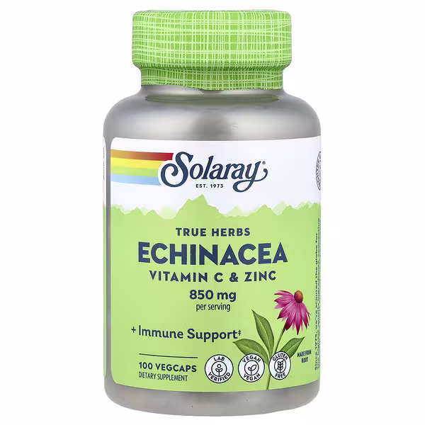 Solaray, Echinacea, Vitamin C & Zinc, 100 VegCaps