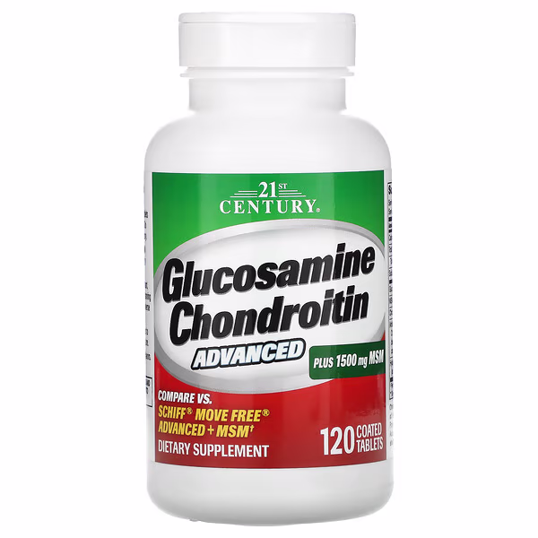 21st Century, Glucosamine Chondroitin Advanced, 120 Coated Tablets