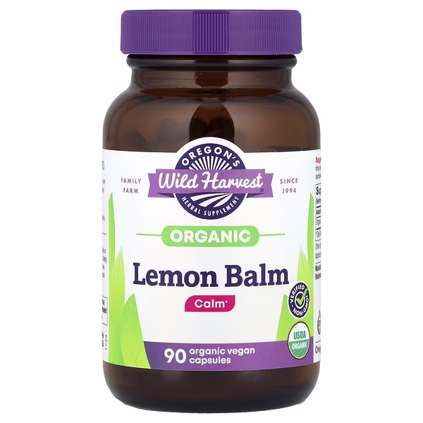 Oregon's Wild Harvest, Organic Lemon Balm, 90 Vegan Capsules (375 mg per Capsule)