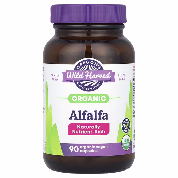 Oregon's Wild Harvest, Organic Alfalfa, 90 Organic Vegan Capsules (400 mg per Capsule)