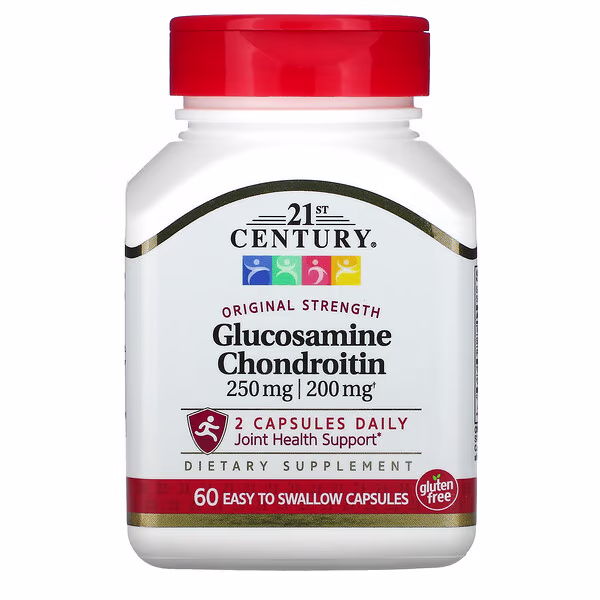 21st Century, Glucosamine / Chondroitin, Original Strength, 60 Easy to Swallow Capsules