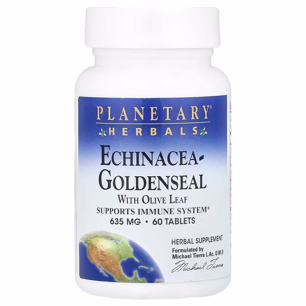 Planetary Herbals, Echinacea-Goldenseal with Olive Leaf, 60 Tablets (317 mg per Tablet)