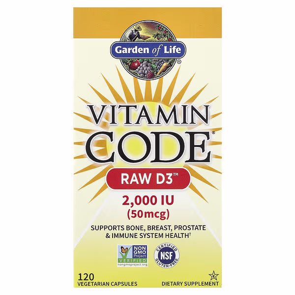 Garden of Life, Vitamin Code®, RAW D3™, 120 Vegetarian Capsules