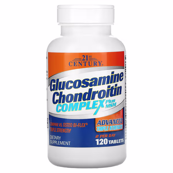 21st Century, Glucosamine Chondroitin Complex Plus MSM, Advanced Triple Strength, 120 Tablets