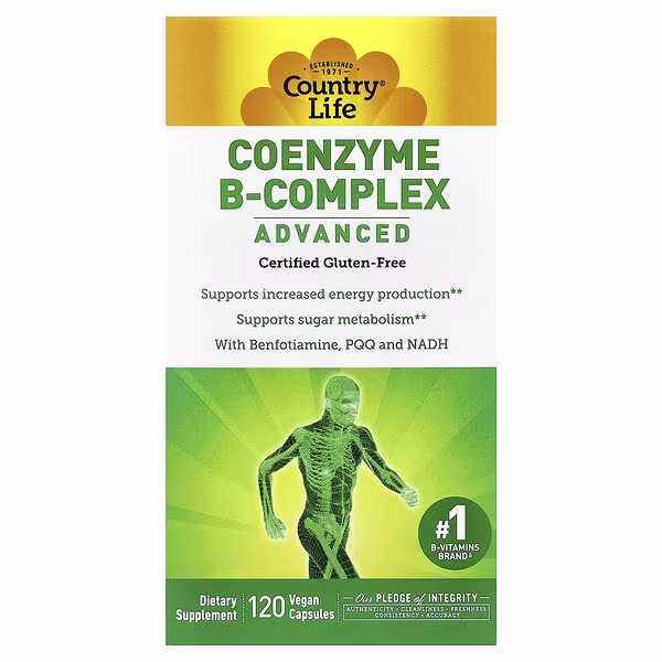 Country Life, Coenzyme B-Complex, Advanced, 120 Vegan Capsules