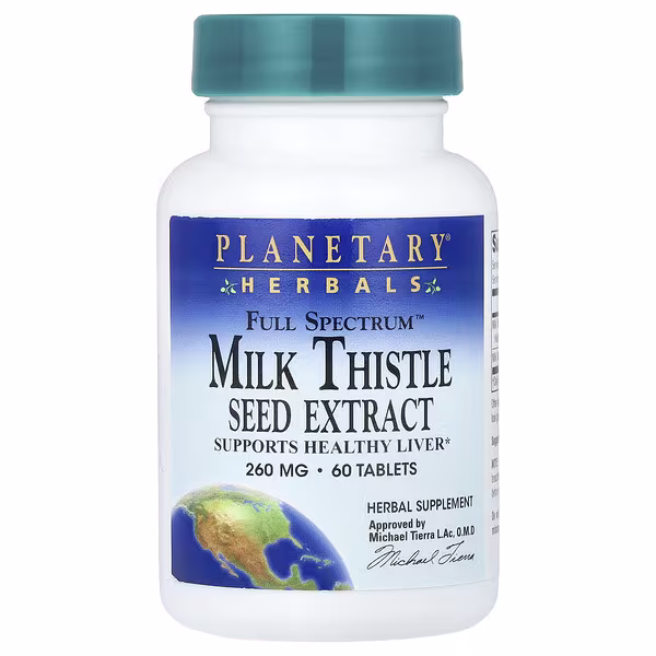 Planetary Herbals, Full Spectrum™ Milk Thistle Seed Extract, 60 Tablets