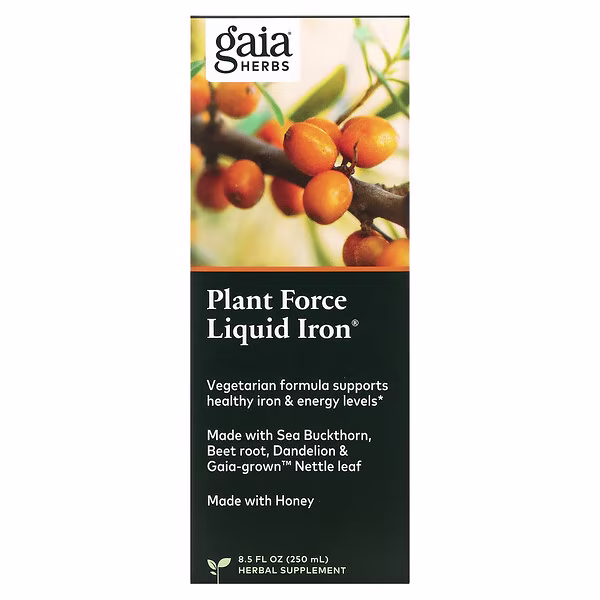 Gaia Herbs, Plant Force Liquid Iron, 8.5 fl oz (250 ml)