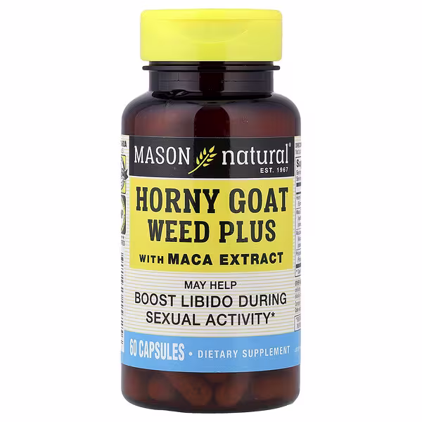Mason Natural, Horny Goat Weed Plus With Maca Extract, 60 Capsules
