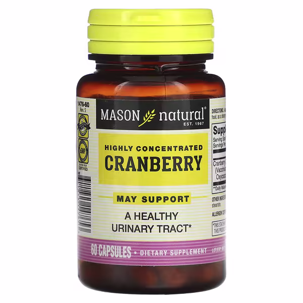 Mason Natural, Highly Concentrated Cranberry, 60 Capsules (450 mg per Capsule)